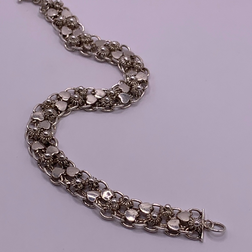 Antique Double Sided Sterling Silver Bracelet from England